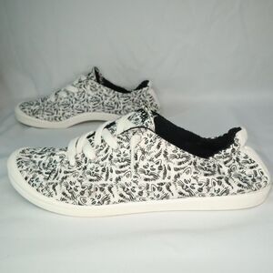 Skechers BOSS Memory Foam Sneaker Cat Print Black/White Size 11
